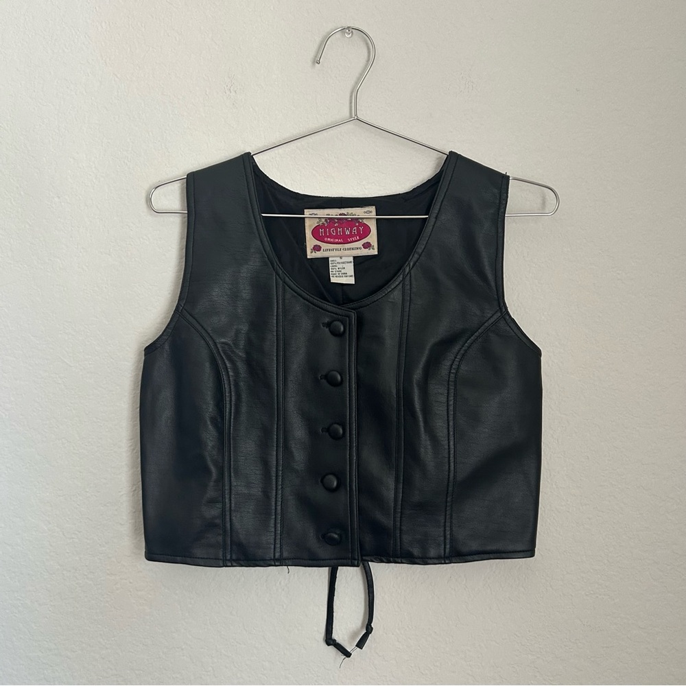 Highway Original Style Vintage Black Leather Top